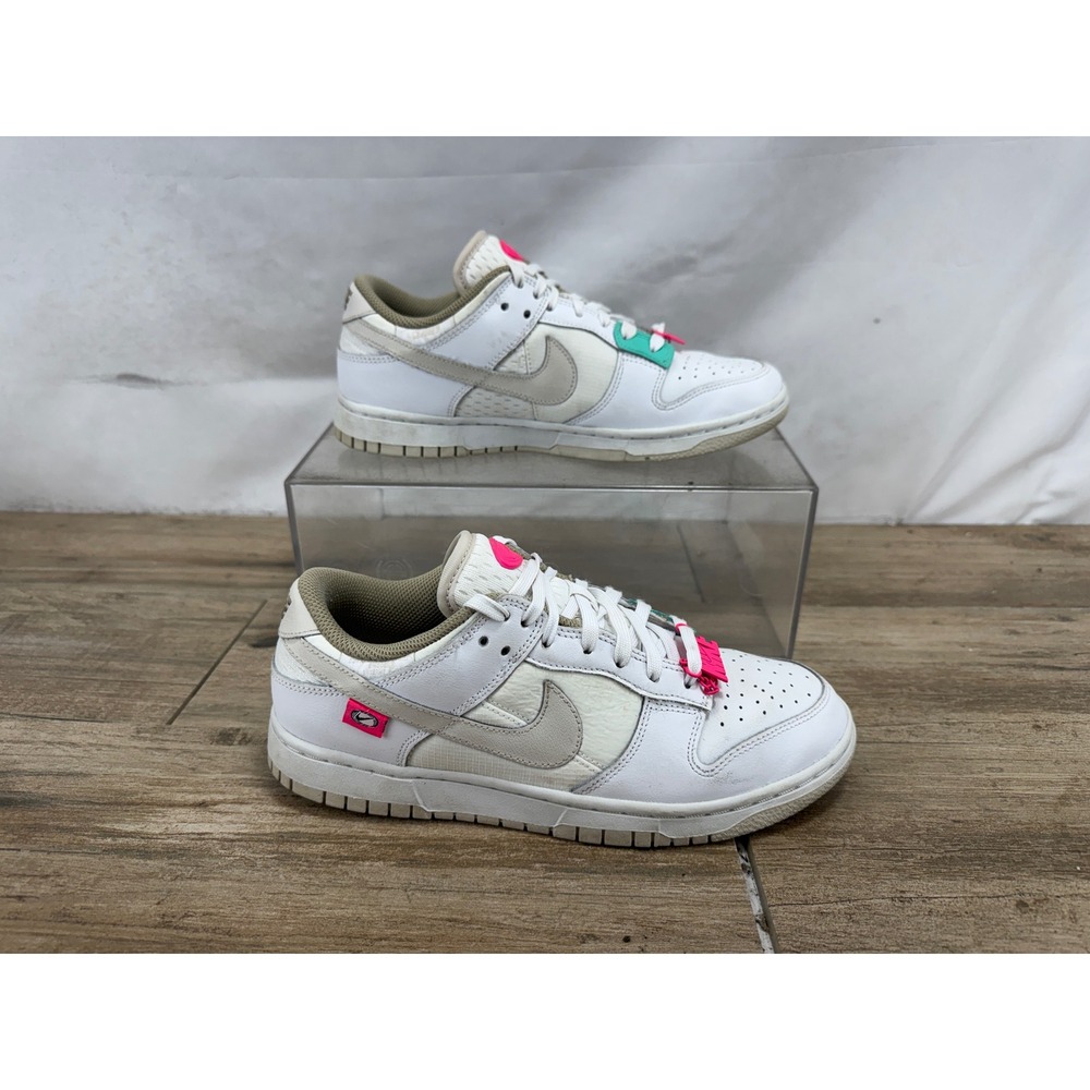 Nike Dunk Low SE 82 Double Swoosh White Sail Pink Teal DX6060-101‎ Womens 8.5